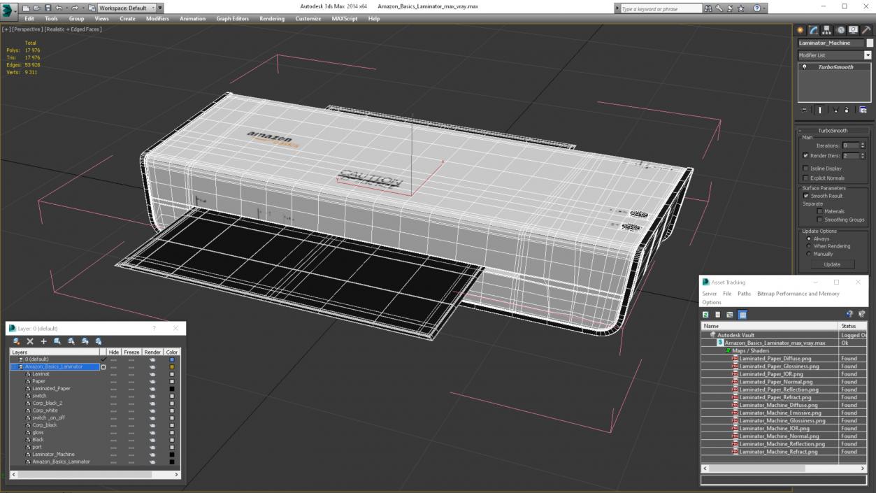 3D Amazon Basics Laminator model