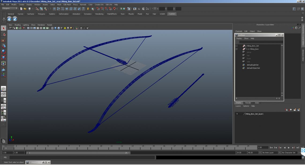 Viking Bow 3D Models Set 3D model