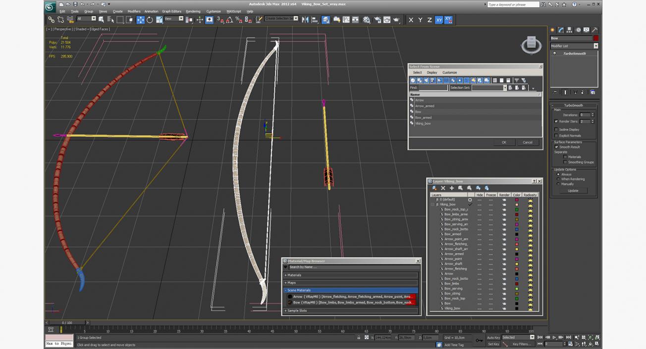 Viking Bow 3D Models Set 3D model