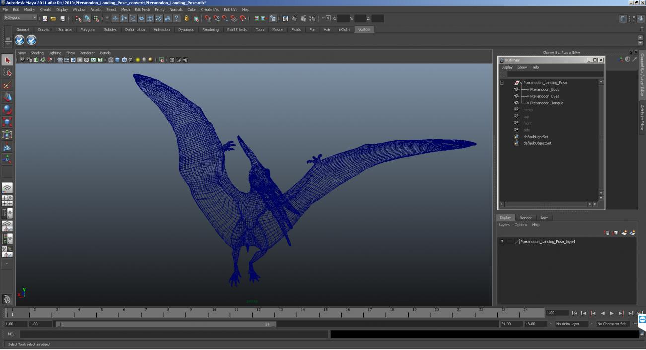 3D Pteranodon Landing Pose model