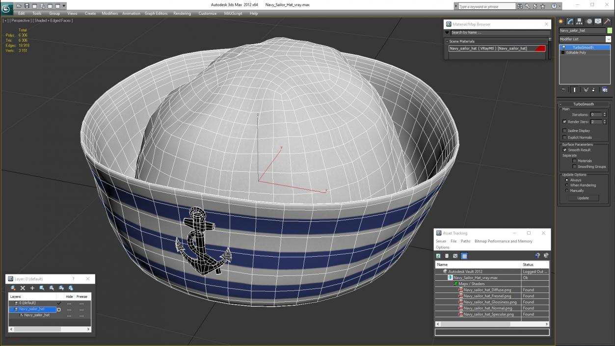 3D model Navy Sailor Hat