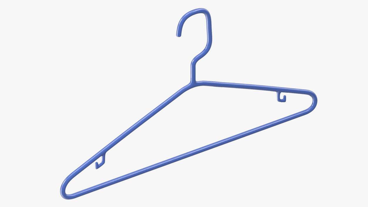 3D model Plastic Tubular Hanger for Wardrobe Blue