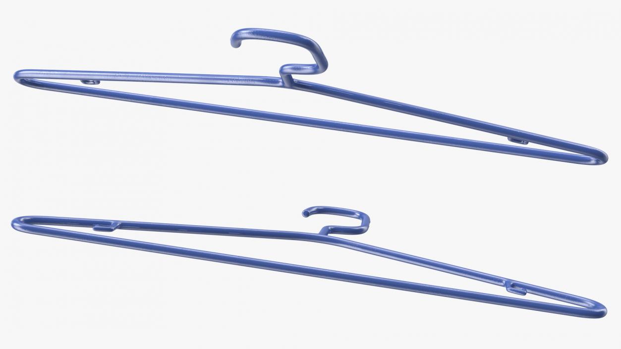 3D model Plastic Tubular Hanger for Wardrobe Blue