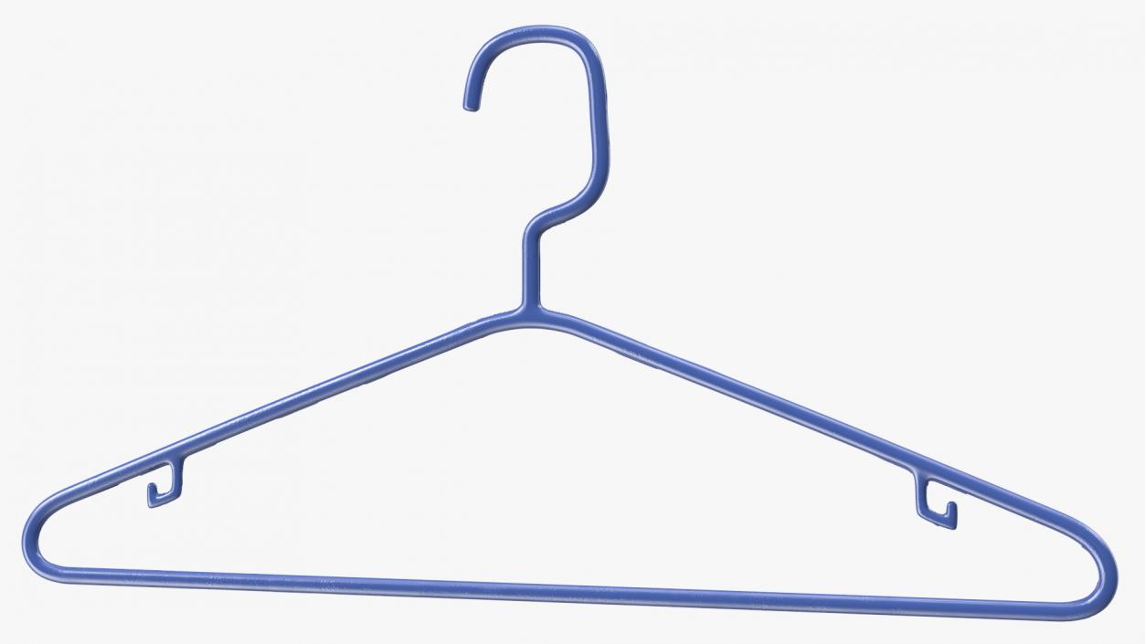 3D model Plastic Tubular Hanger for Wardrobe Blue