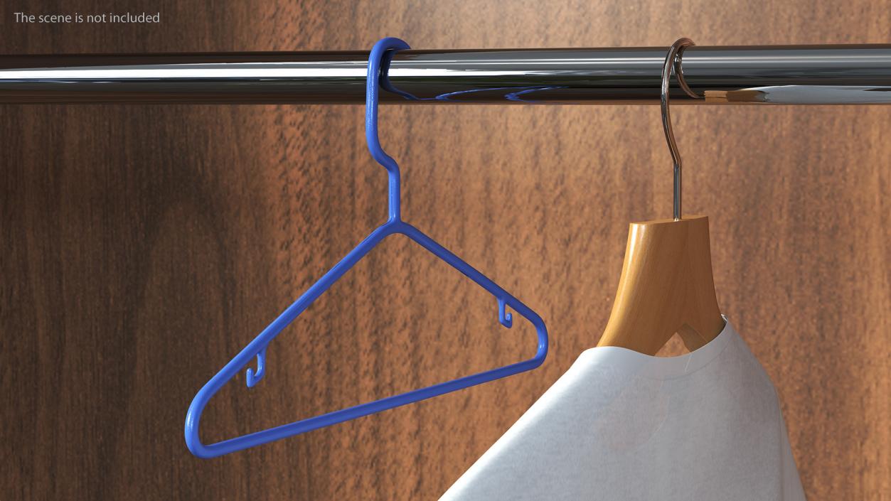 3D model Plastic Tubular Hanger for Wardrobe Blue