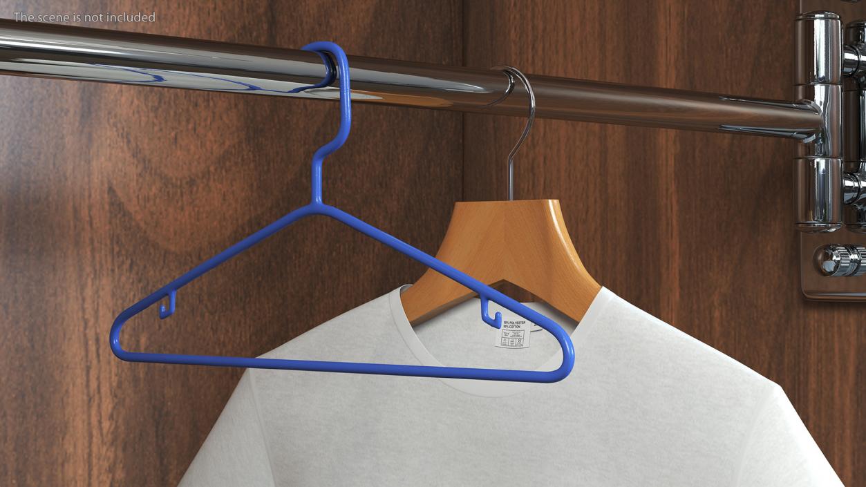 3D model Plastic Tubular Hanger for Wardrobe Blue