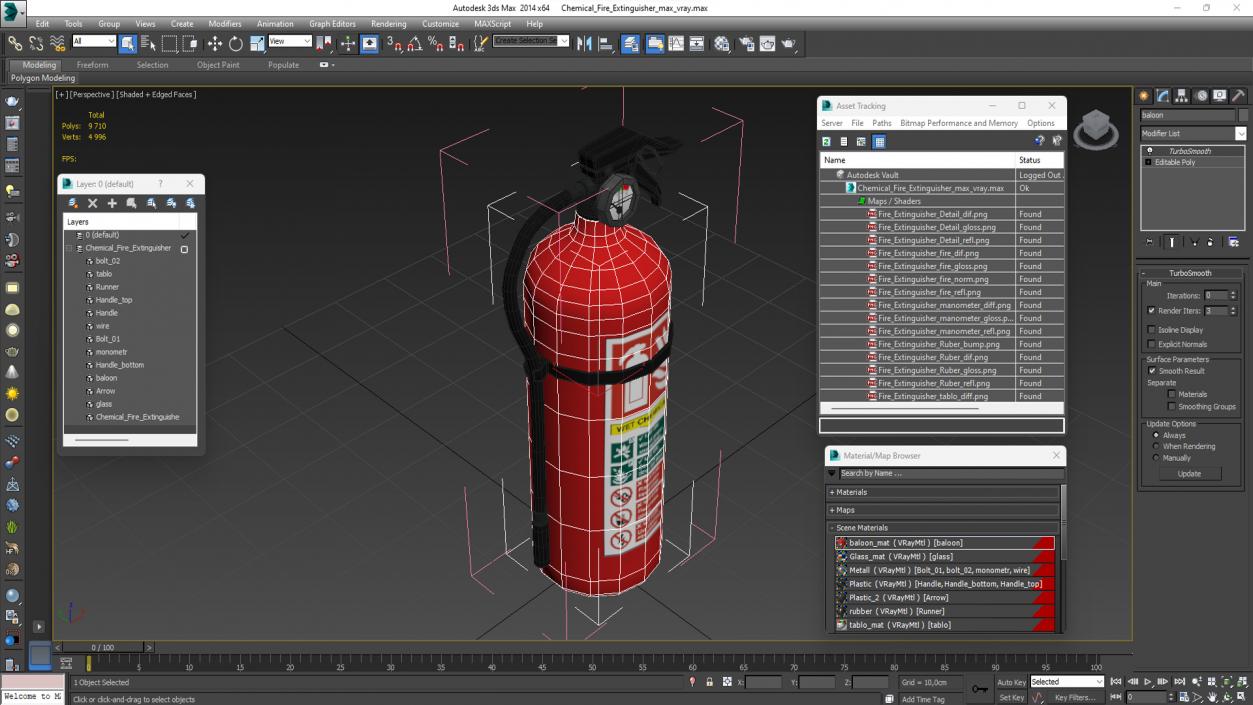 3D Chemical Fire Extinguisher