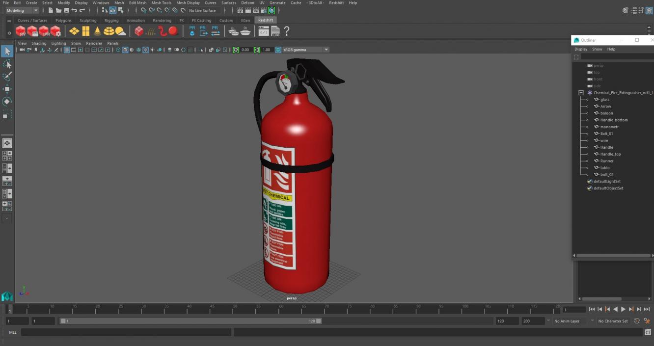 3D Chemical Fire Extinguisher