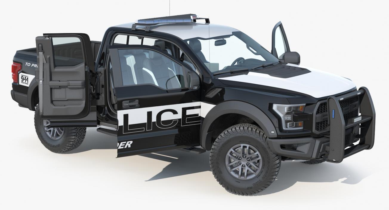 3D Ford F-150 Raptor Police Interceptor Unit Rigged model