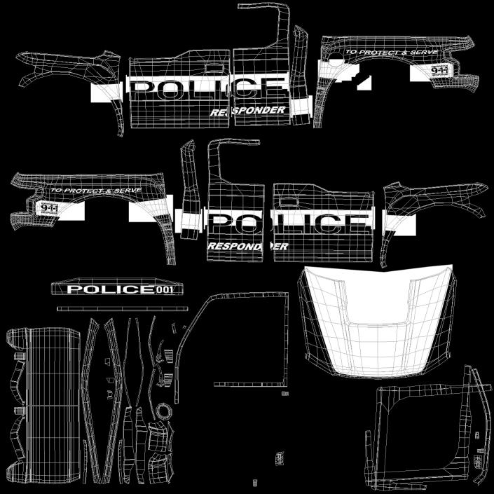 3D Ford F-150 Raptor Police Interceptor Unit Rigged model