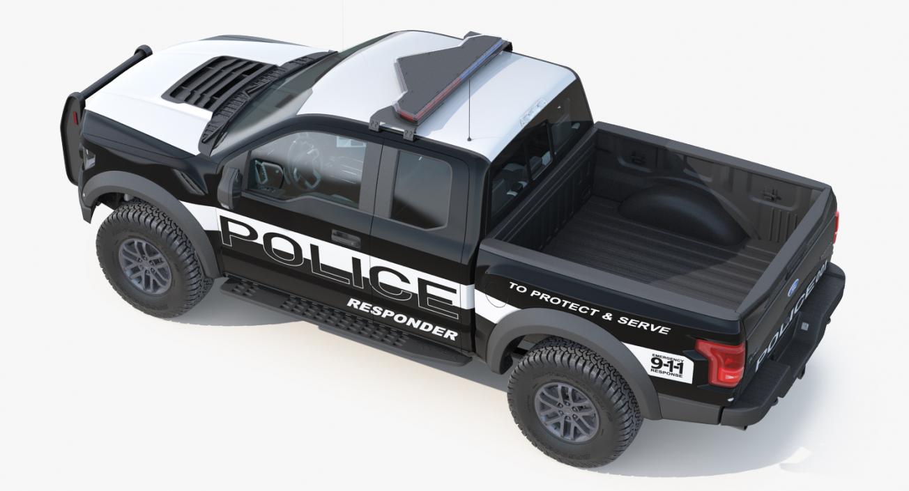 3D Ford F-150 Raptor Police Interceptor Unit Rigged model