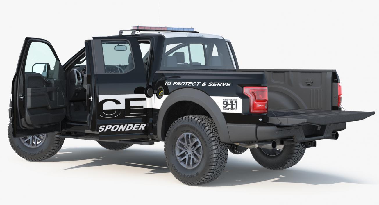 3D Ford F-150 Raptor Police Interceptor Unit Rigged model