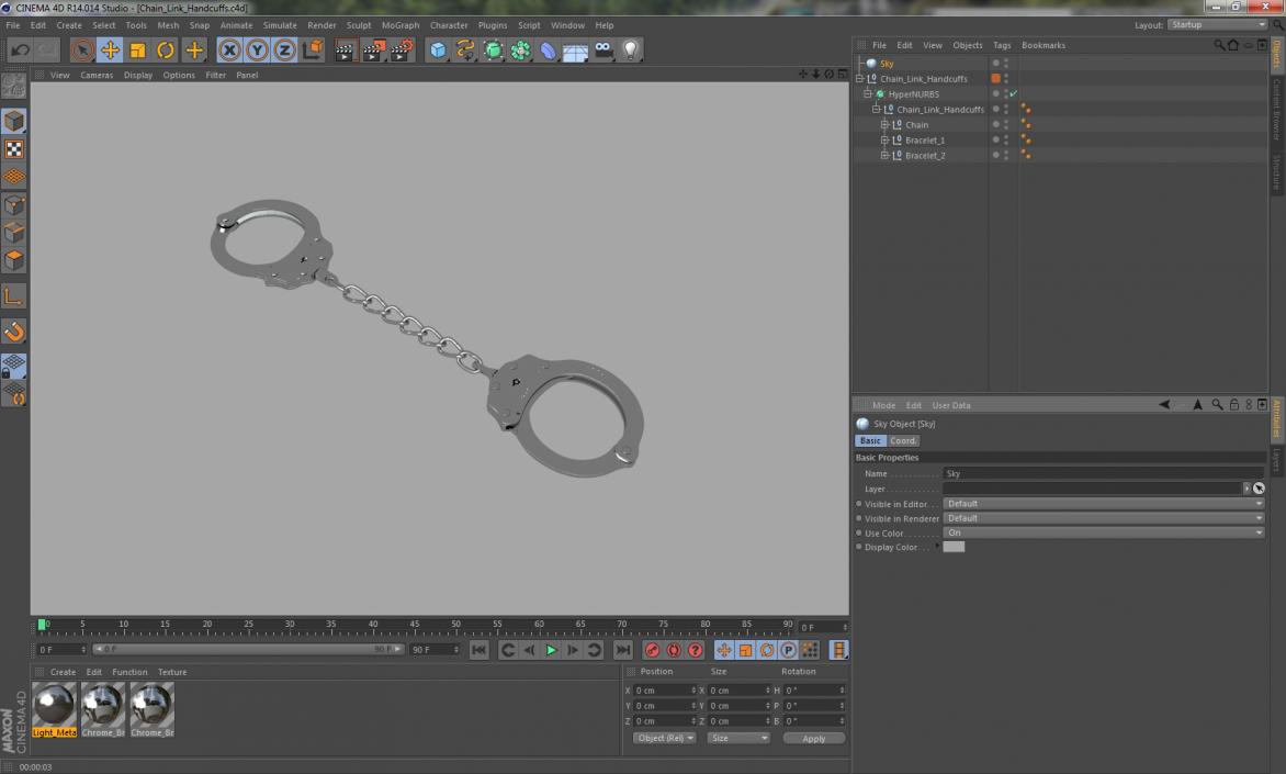 3D model Chain Link Handcuffs