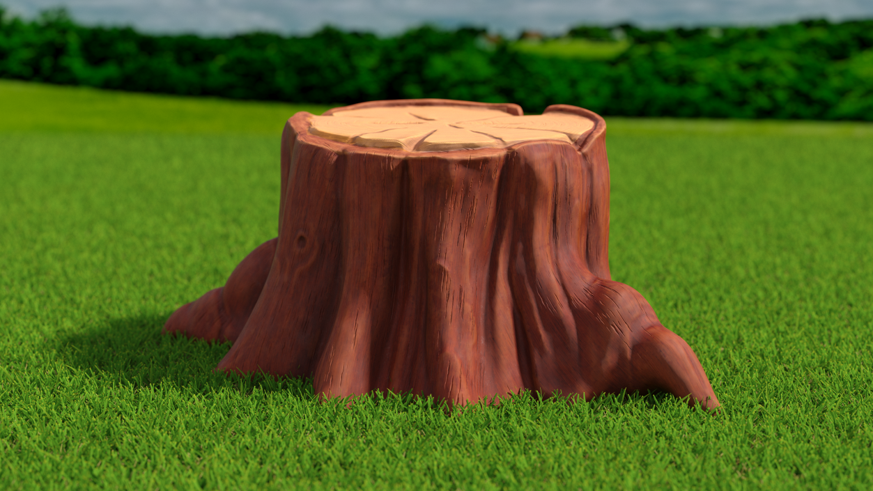 Stylized Tree Stump 3D model