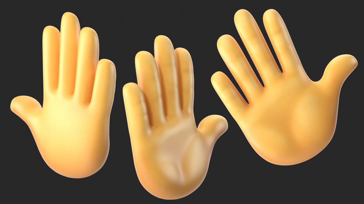 Raised Hand Emoji 3D