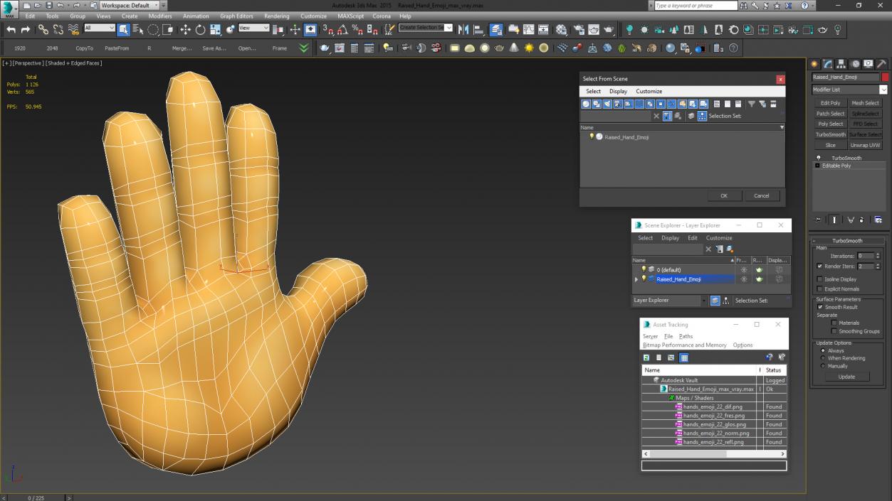 Raised Hand Emoji 3D