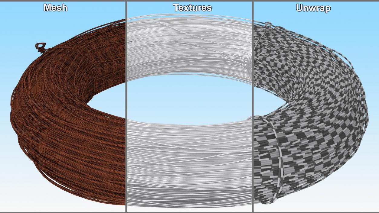 Aluminium Wire Coil 3D model