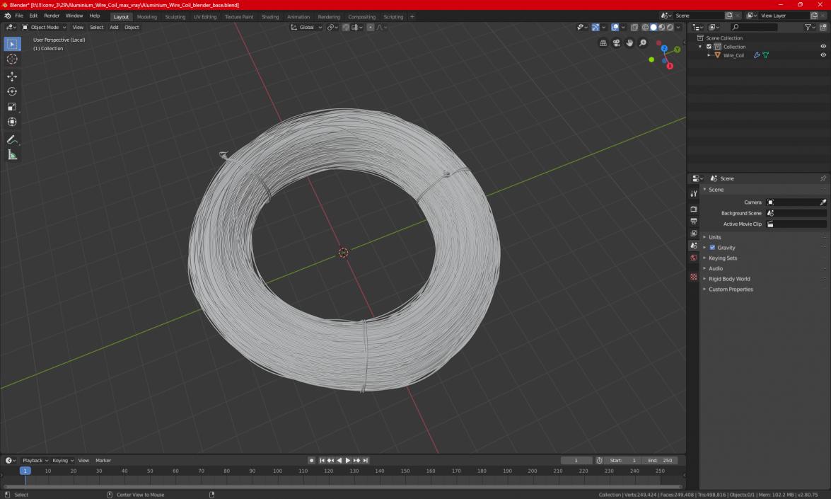 Aluminium Wire Coil 3D model