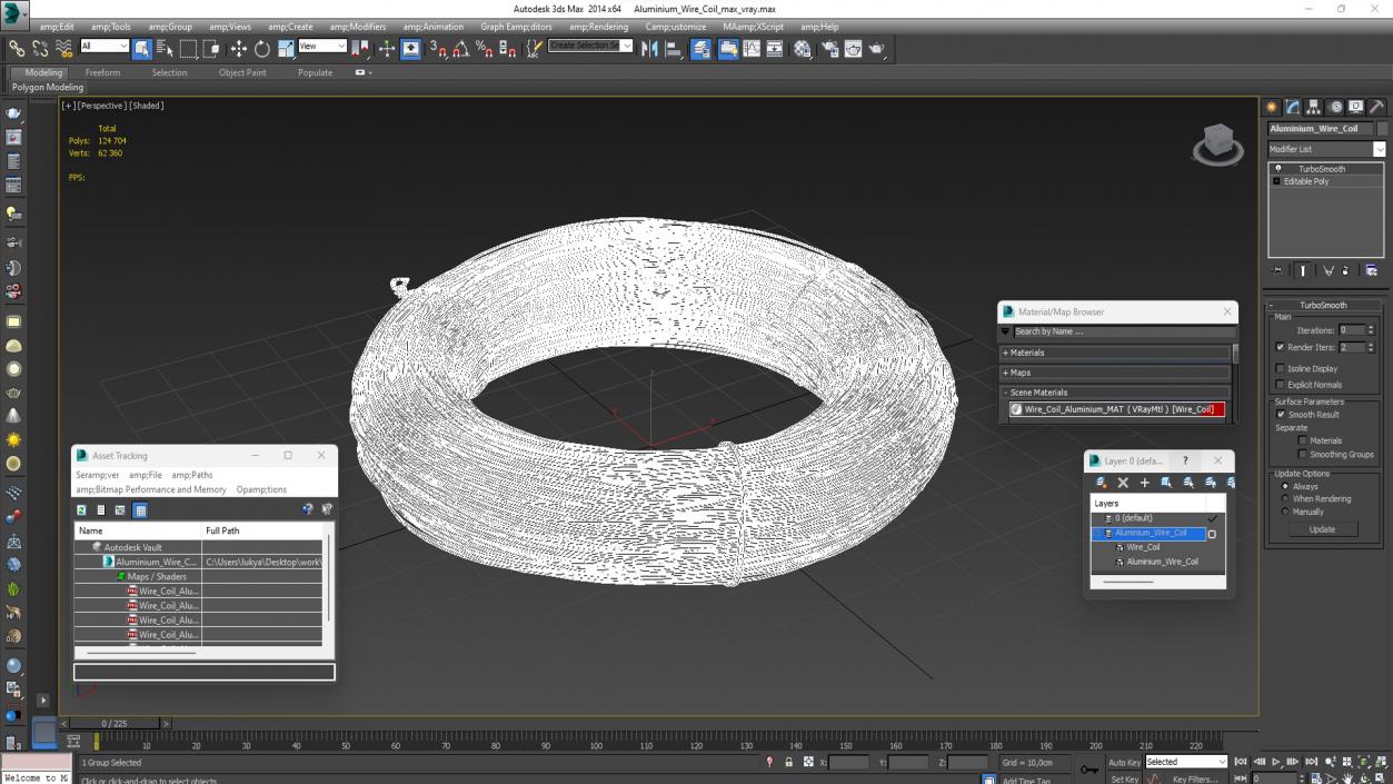 Aluminium Wire Coil 3D model