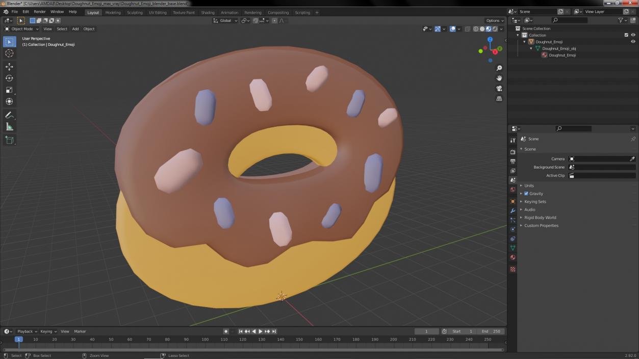 Doughnut Emoji 3D model