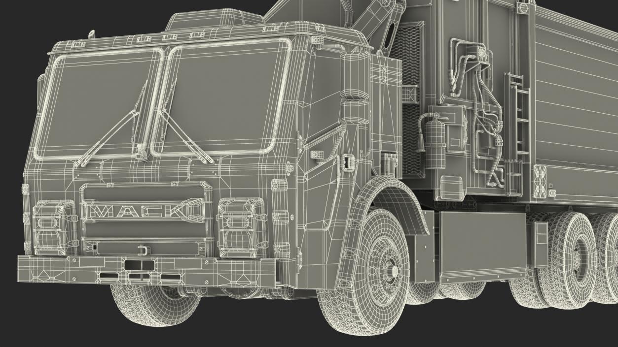 3D model LR Electric Mack White Simple Interior Rigged