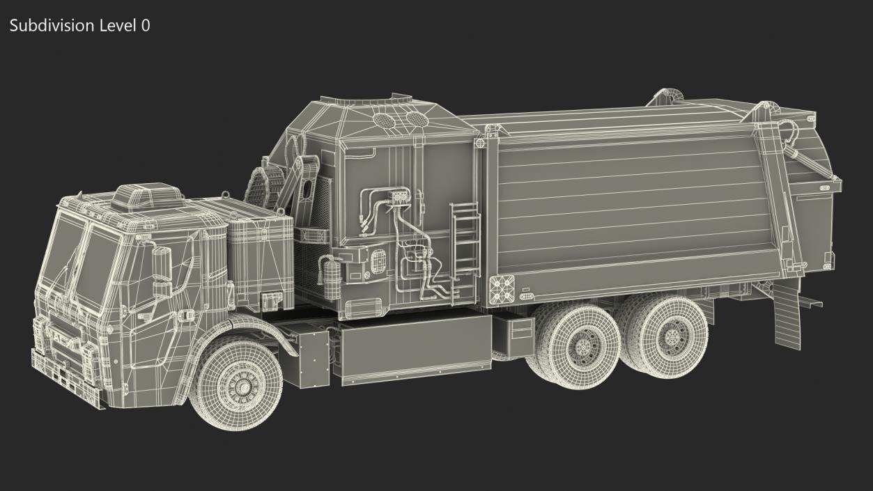 3D model LR Electric Mack White Simple Interior Rigged