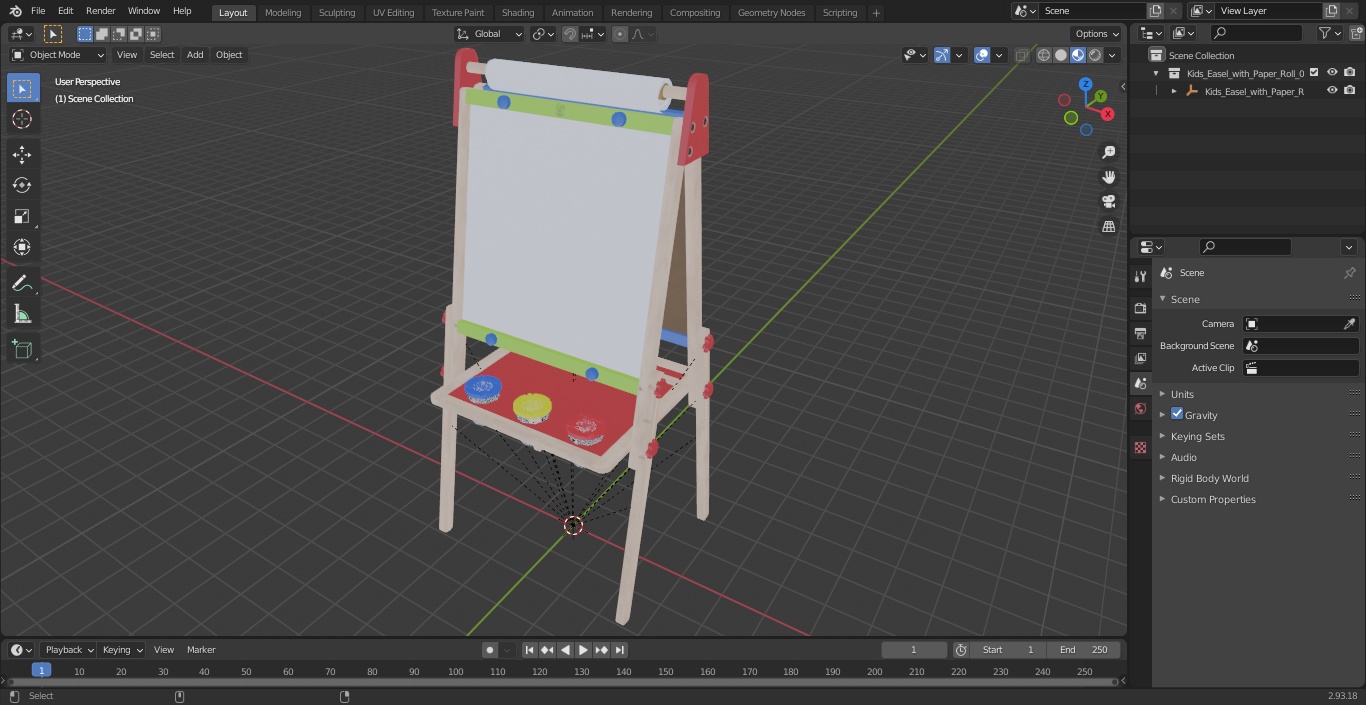 3D Kids Easel with Paper Roll