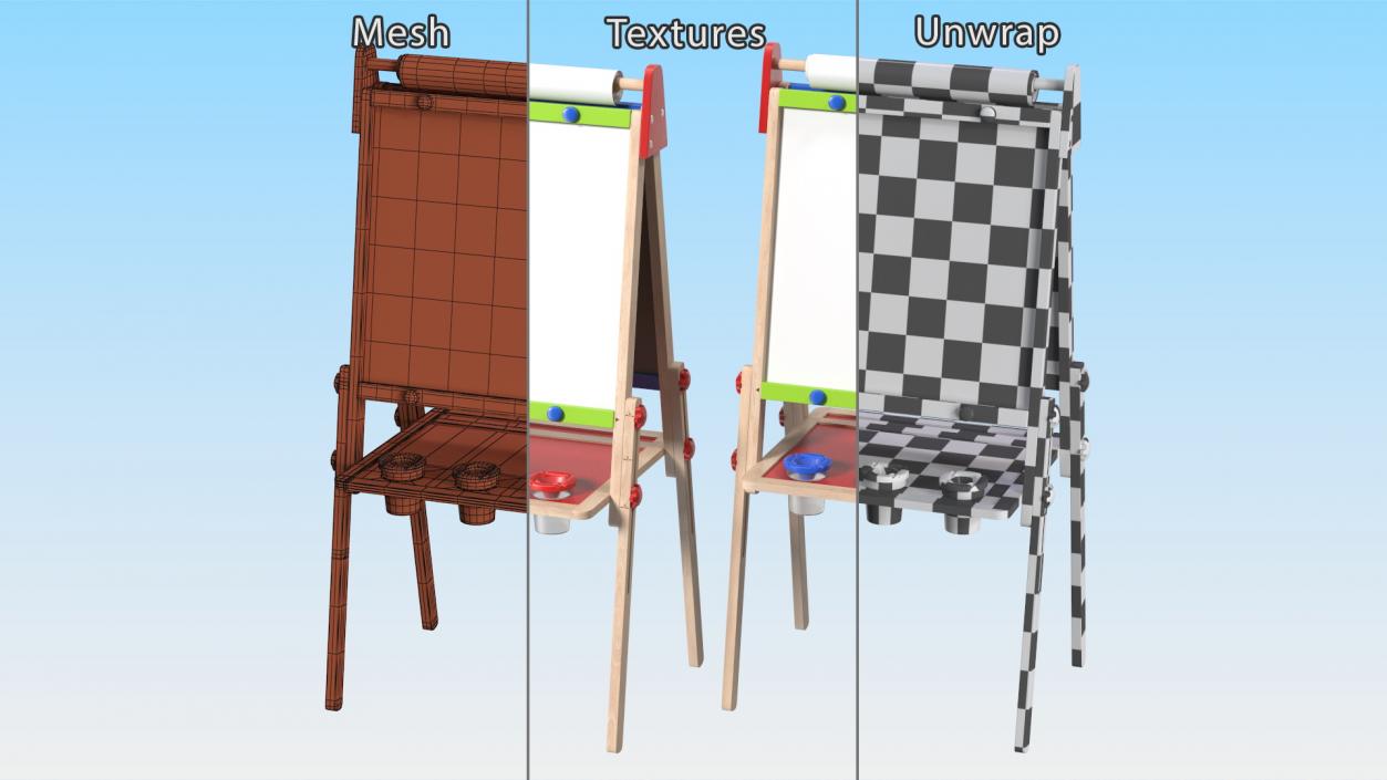 3D Kids Easel with Paper Roll