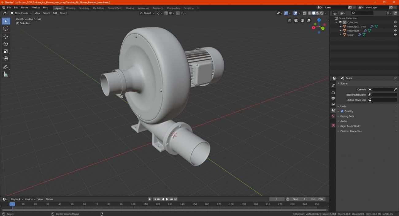 3D Turbine Air Blower model