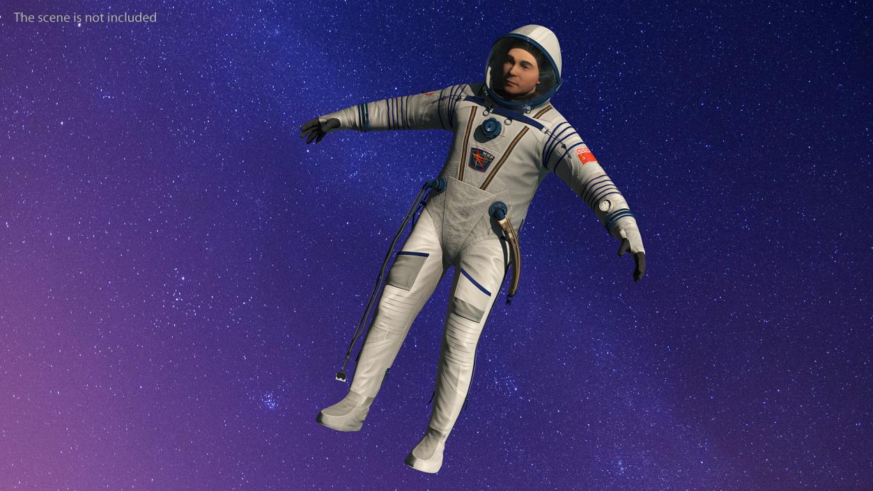 Astronaut Wears a Russian Sokol Suit KV2 Rigged 3D