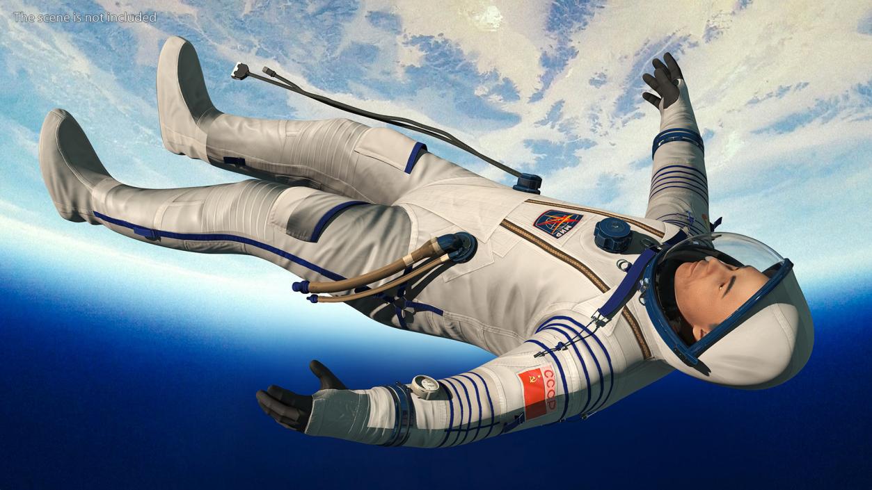 Astronaut Wears a Russian Sokol Suit KV2 Rigged 3D