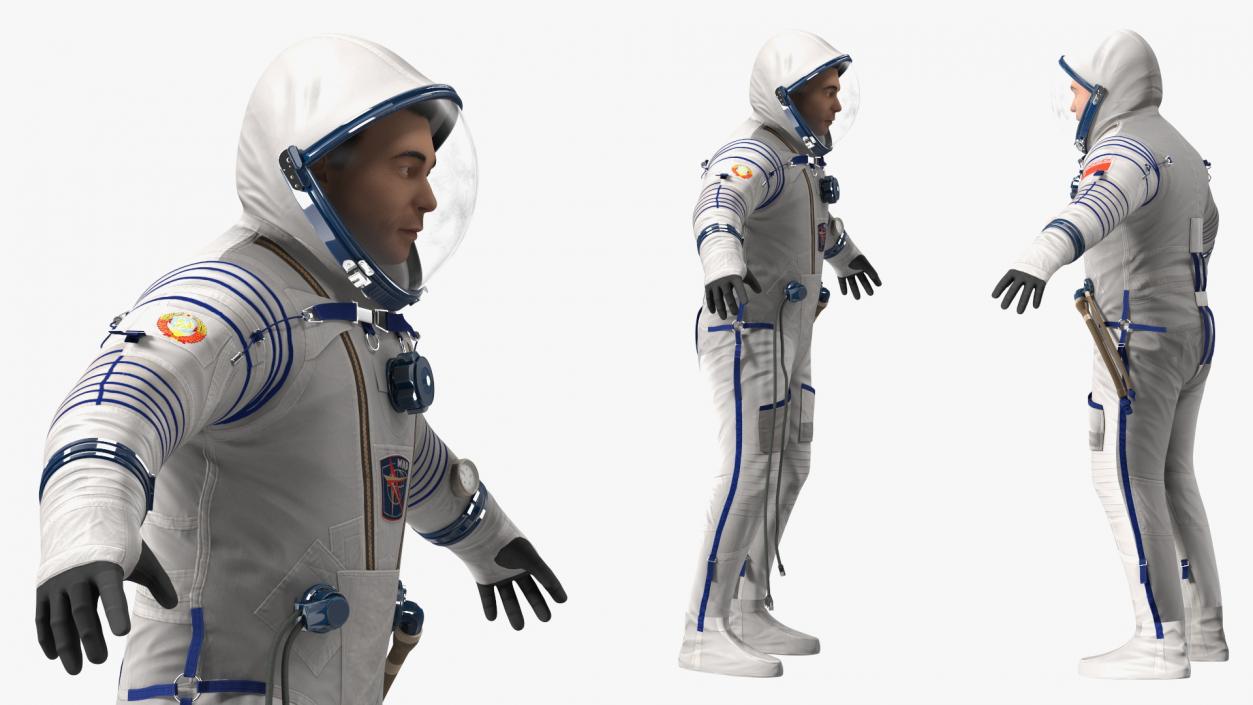 Astronaut Wears a Russian Sokol Suit KV2 Rigged 3D