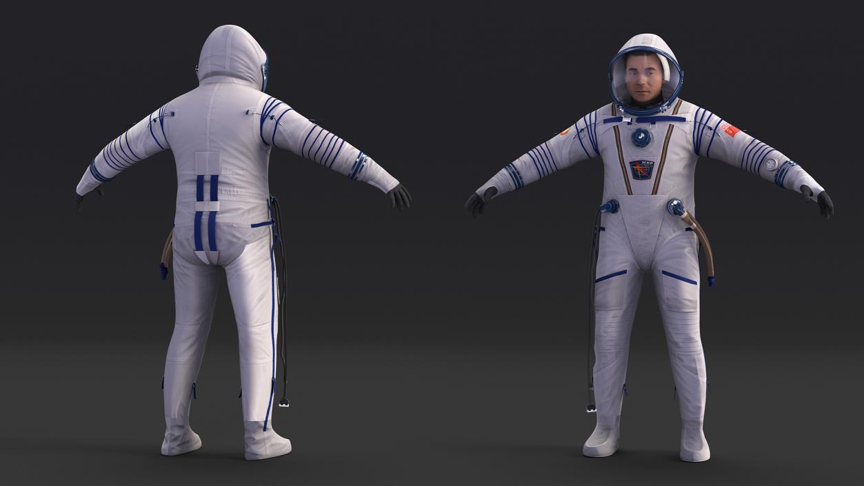 Astronaut Wears a Russian Sokol Suit KV2 Rigged 3D