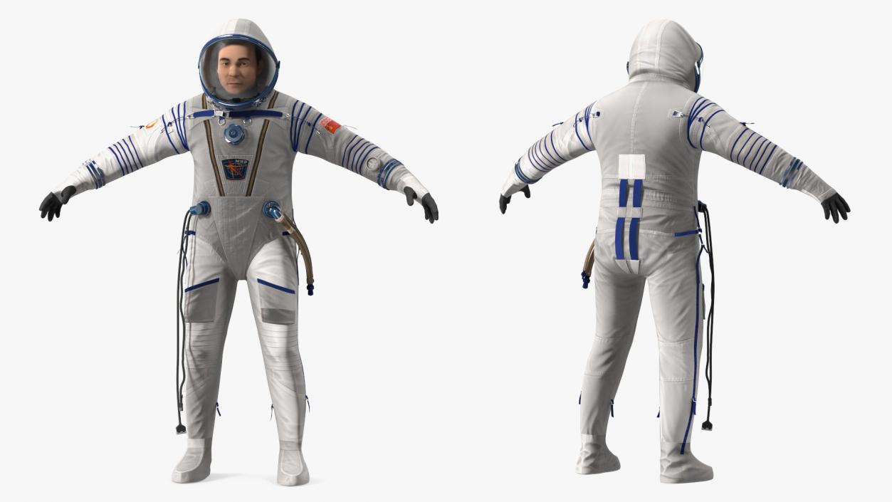 Astronaut Wears a Russian Sokol Suit KV2 Rigged 3D