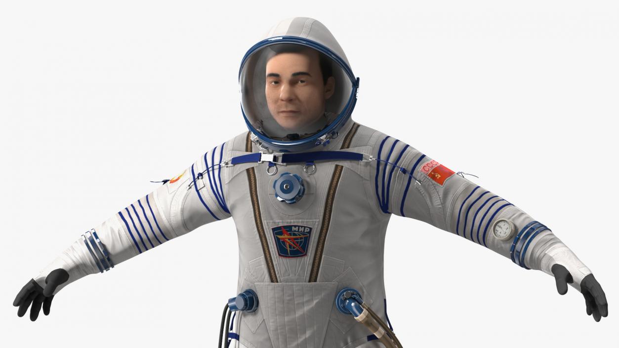 Astronaut Wears a Russian Sokol Suit KV2 Rigged 3D