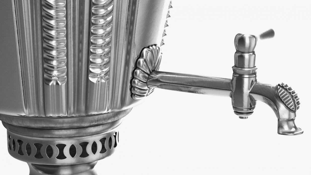 Russian Antique Silver Plated Samovar 3D