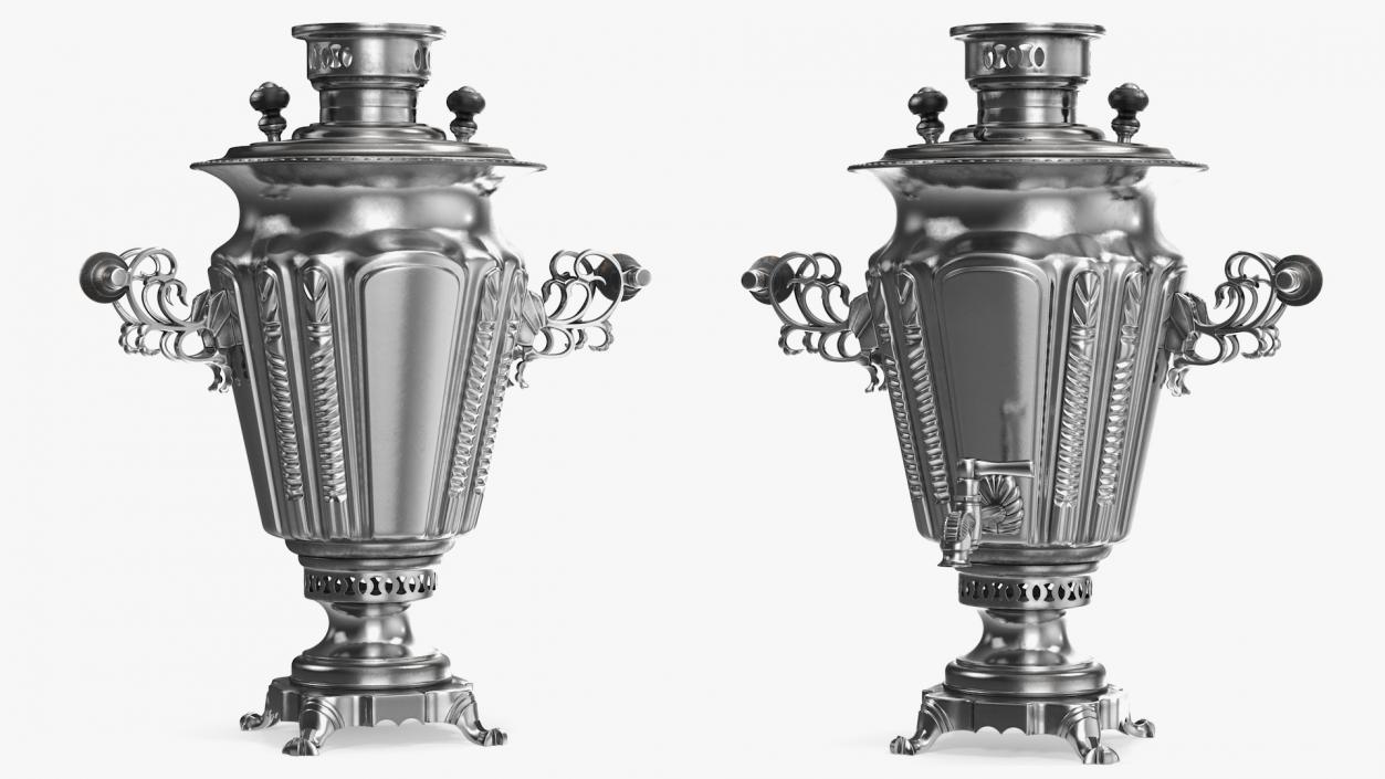 Russian Antique Silver Plated Samovar 3D