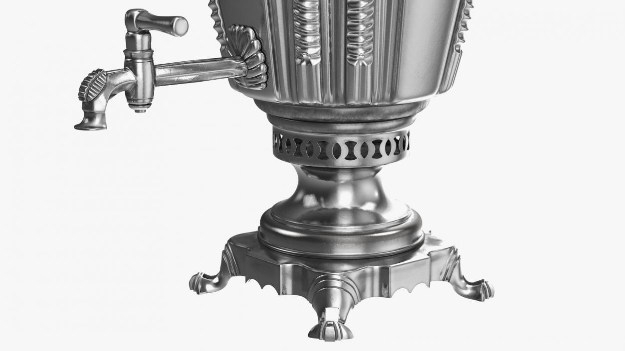 Russian Antique Silver Plated Samovar 3D