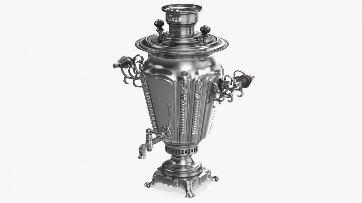 Russian Antique Silver Plated Samovar 3D