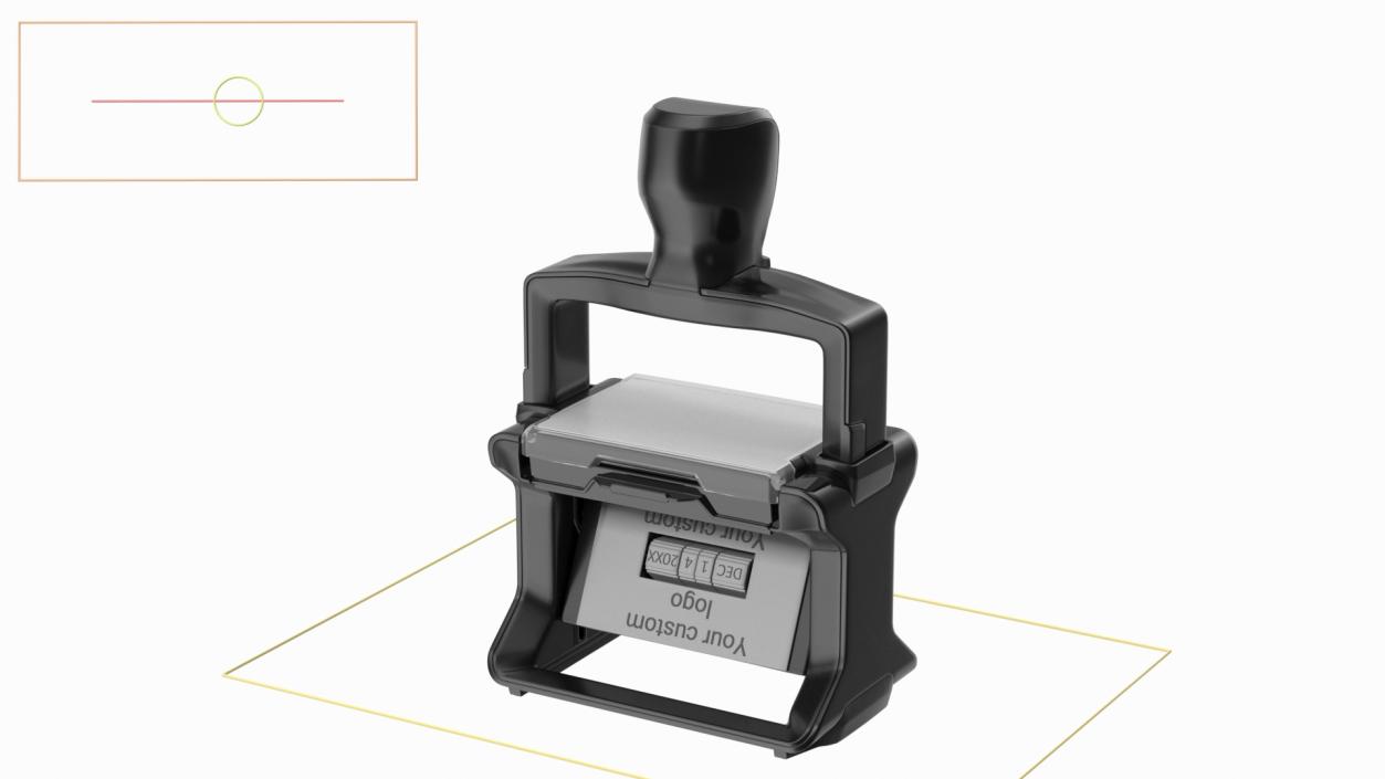 3D model Trodat Professional 5480 Self Inking Dater Black Rigged