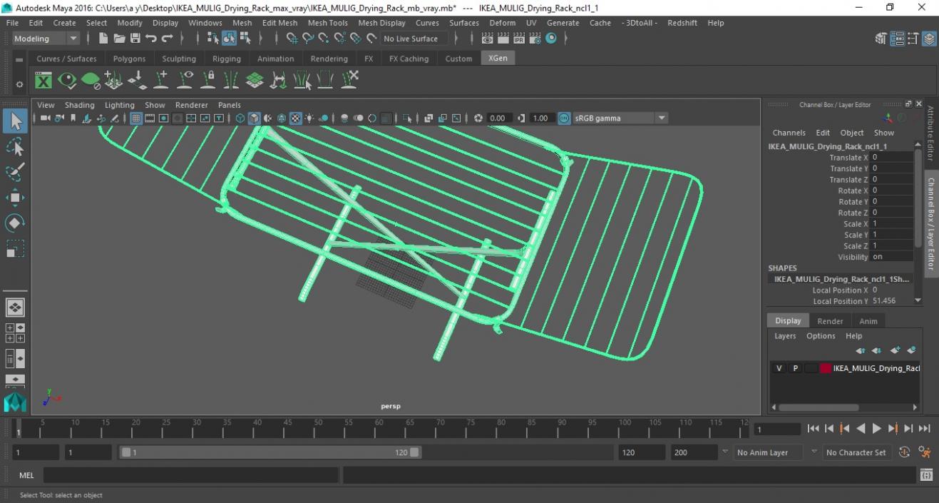 IKEA MULIG Drying Rack 3D