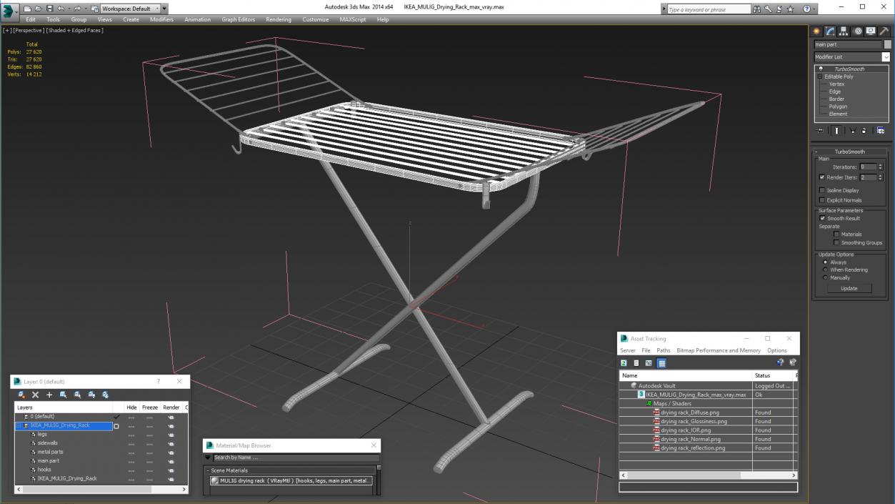 IKEA MULIG Drying Rack 3D