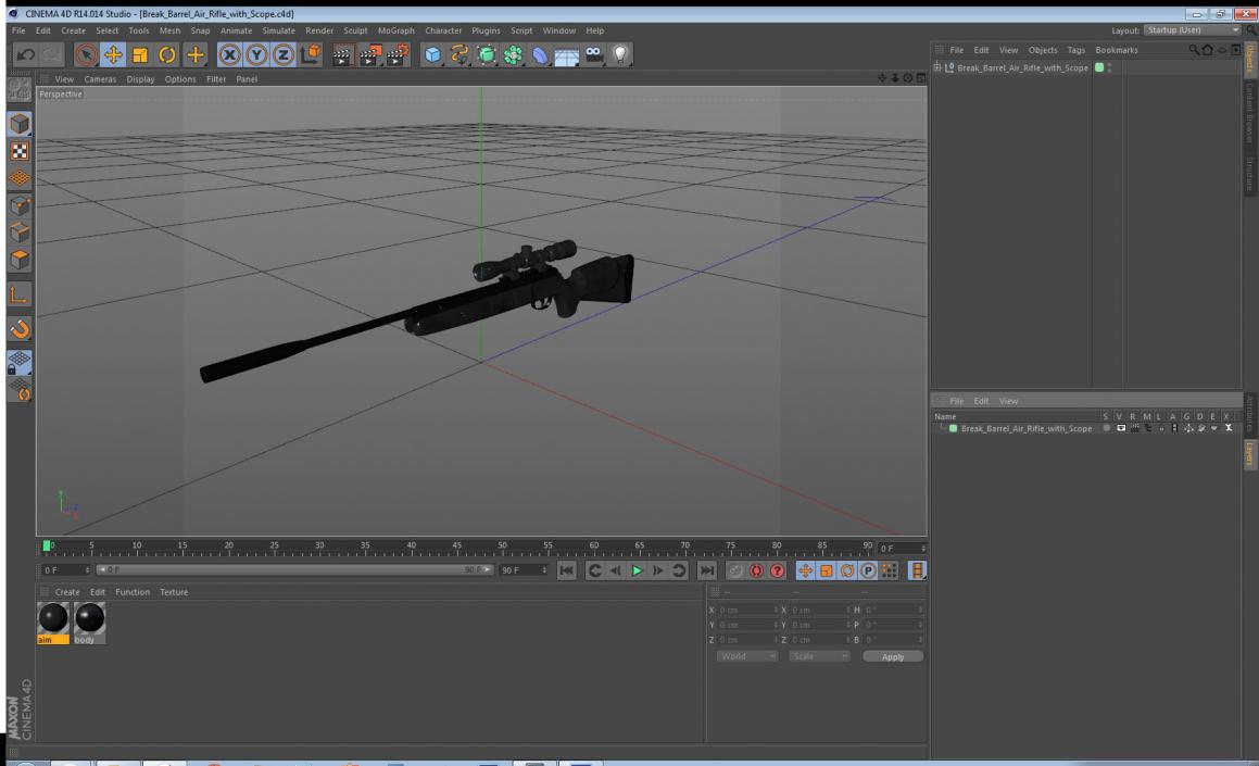 3D Break Barrel Air Rifle with Scope model