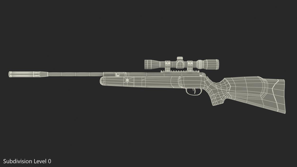 3D Break Barrel Air Rifle with Scope model