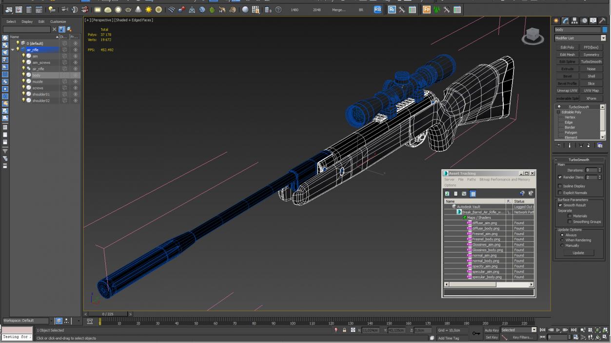 3D Break Barrel Air Rifle with Scope model