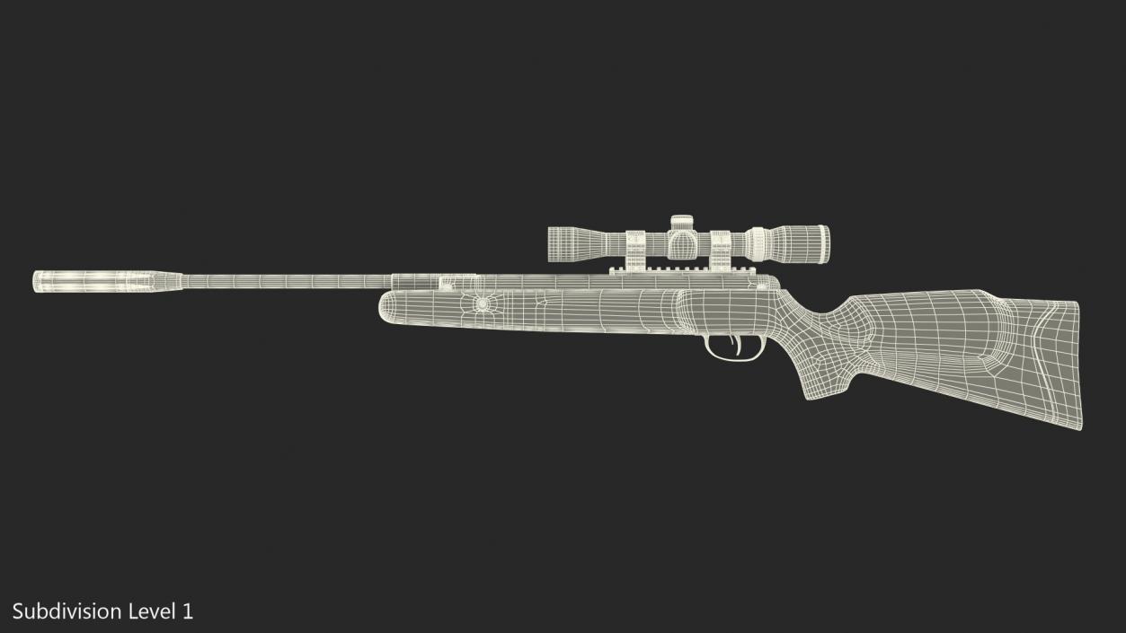 3D Break Barrel Air Rifle with Scope model