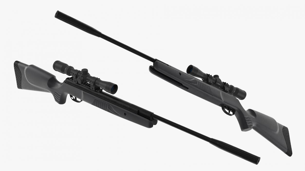 3D Break Barrel Air Rifle with Scope model