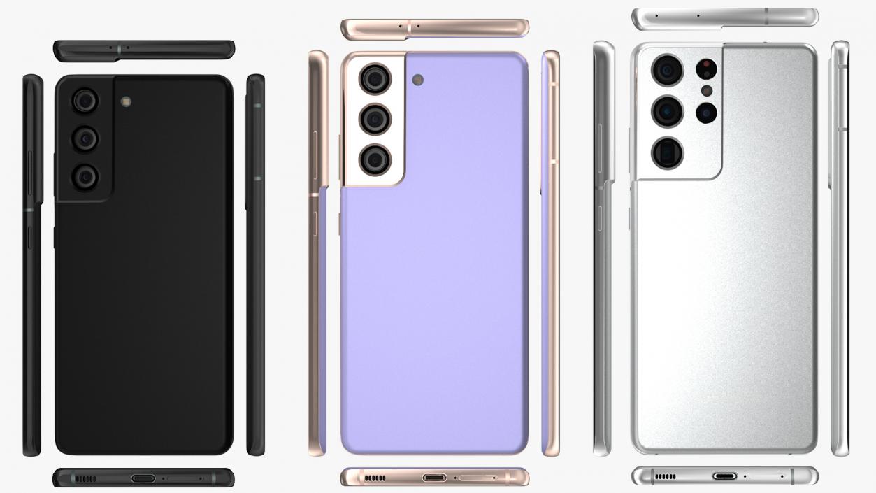 Colored Smartphone Set 3D