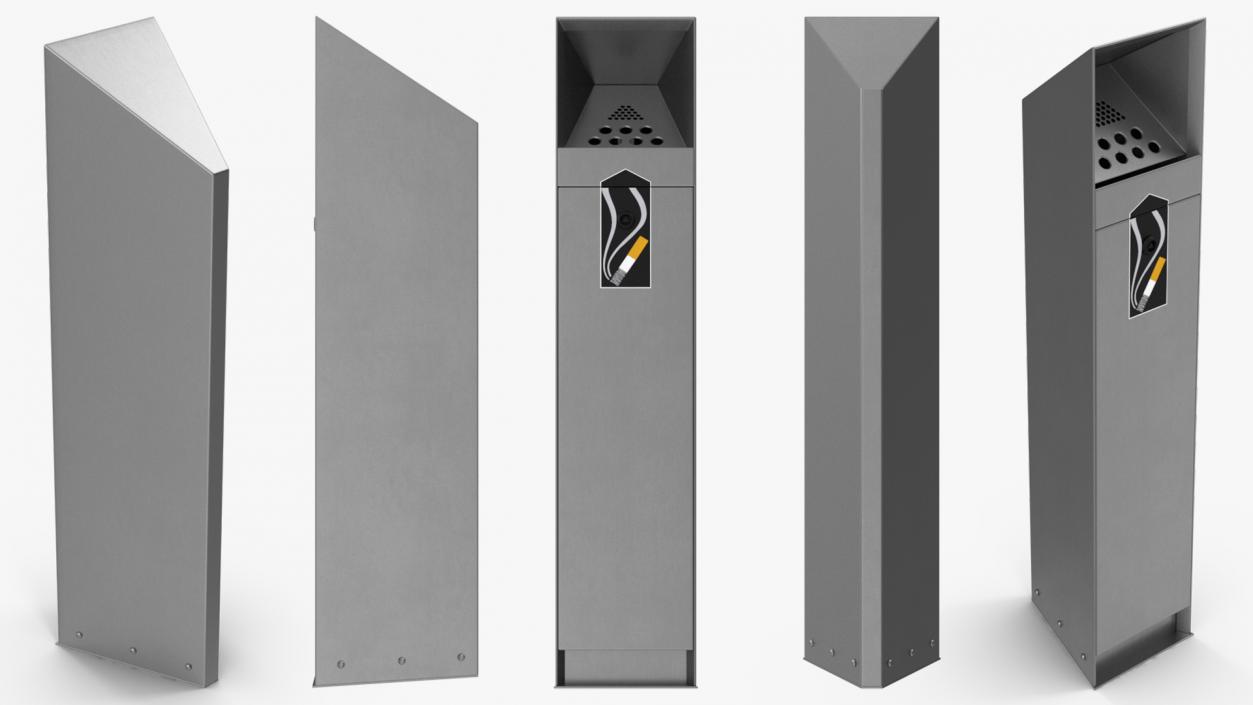 3D Stainless Steel Street Cigarette Bin