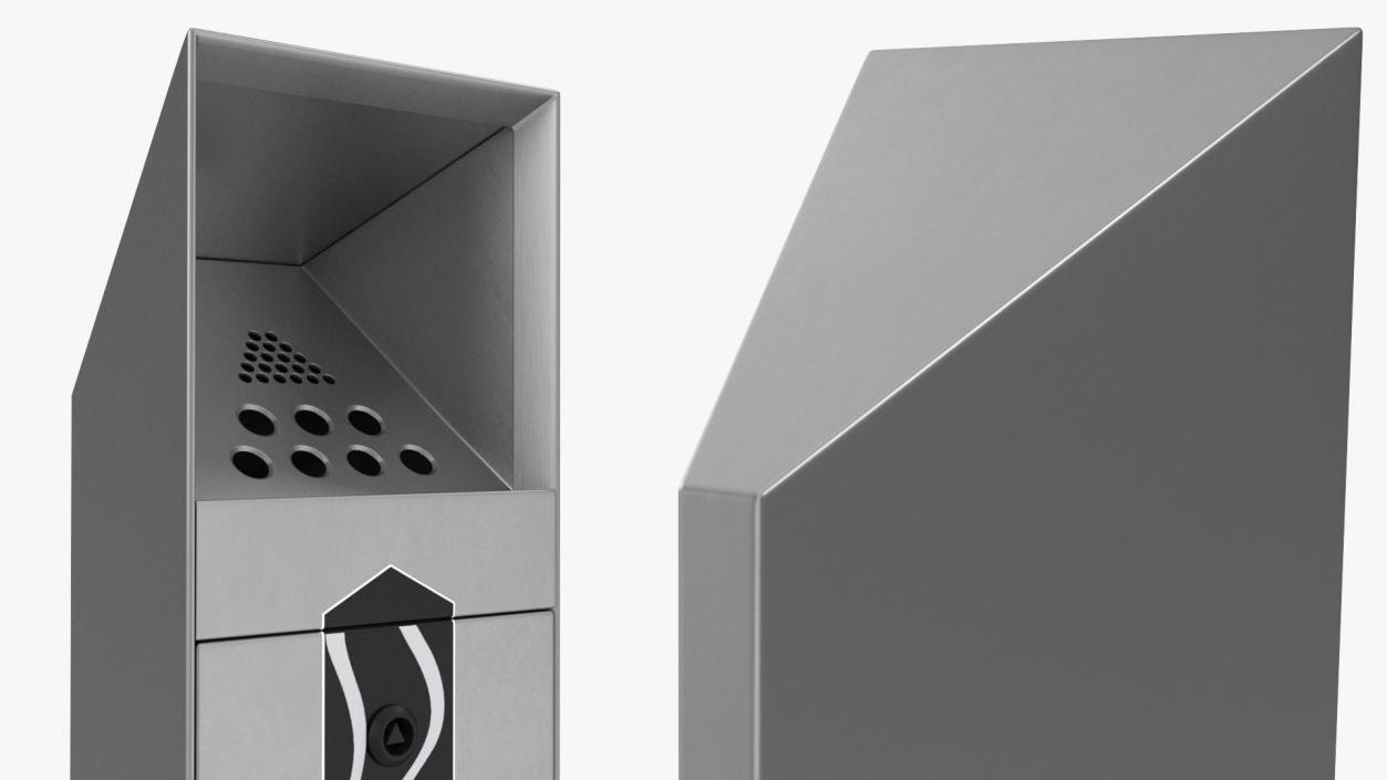 3D Stainless Steel Street Cigarette Bin